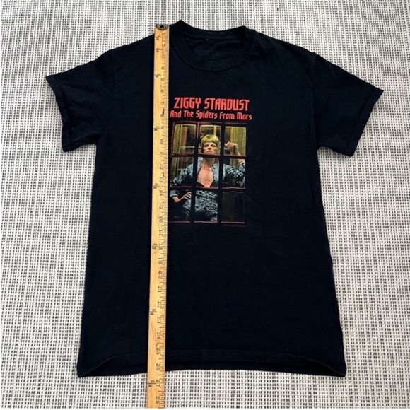 VINTAGE Ziggy Stardust and The Spiders from Mar Black Graphic T-Shirt Bowie - Picture 6 of 9